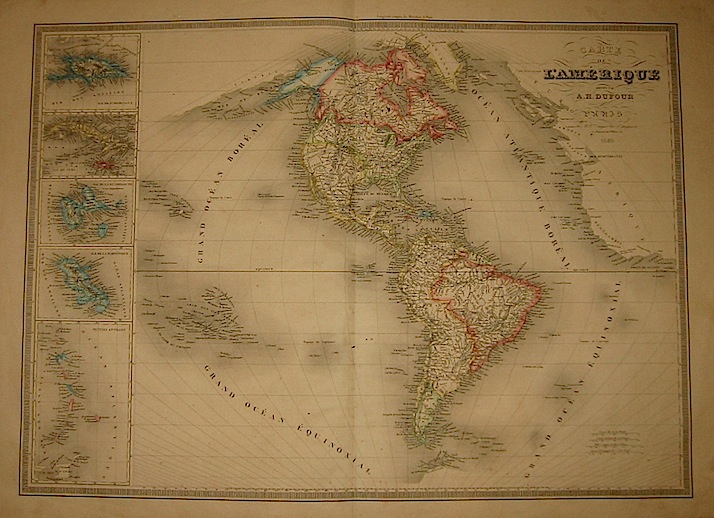 Dufour Auguste Henri Carte de l'Amerique 1840 Parigi-Tolosa 